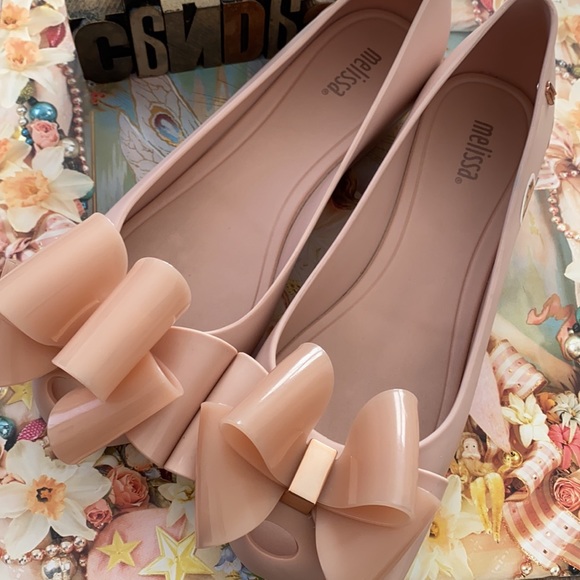 Melissa Shoes - ❤️MELISSA Women’s Ultra Sweet X Bow🎀 Ballerina Flats in Blush/Rose Gold